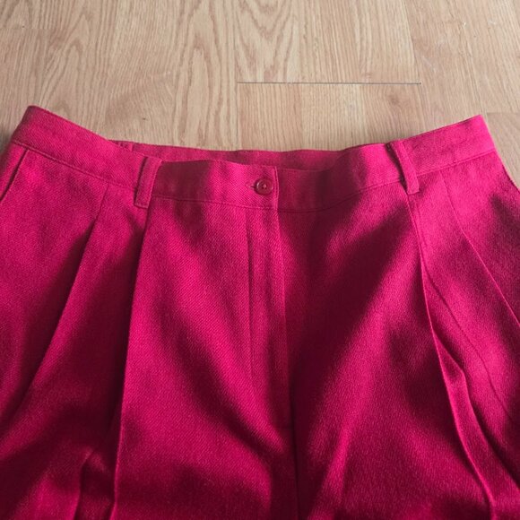 Sag Harbor Pants - Vintage Sag‎ Harbor Red Wool Pleated Pants